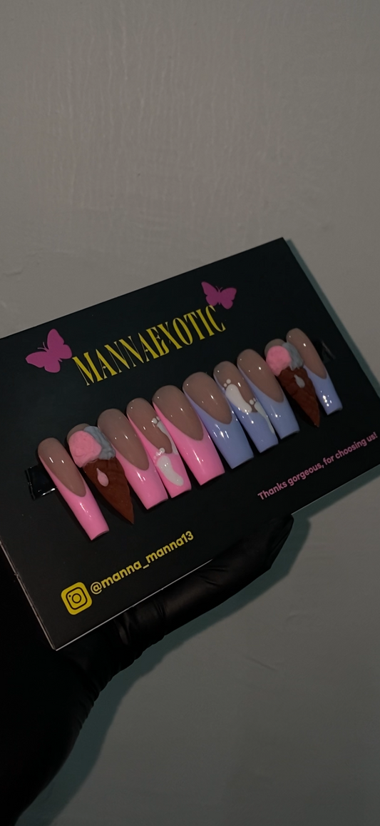 Gender reveal nail set