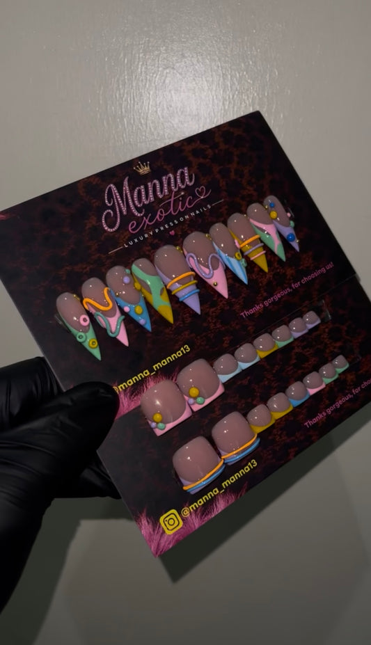 80,s nail and toe set