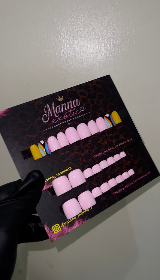 Pink nail and toe set